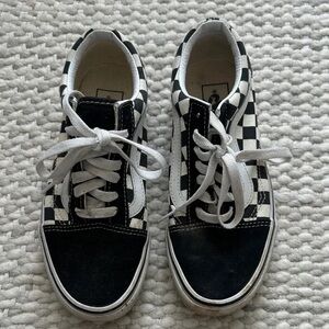 Vans Checkerboard Low Top Sneakers - Black & White